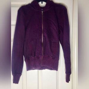 Gap L Eggplant  Pockets Lngslvs Women's Sweatshirt Hoodie